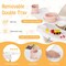 Costway Baby High Chair Wooden Feeding Chair with 4-Gear Tray & Removable Cushion Beige/Grey